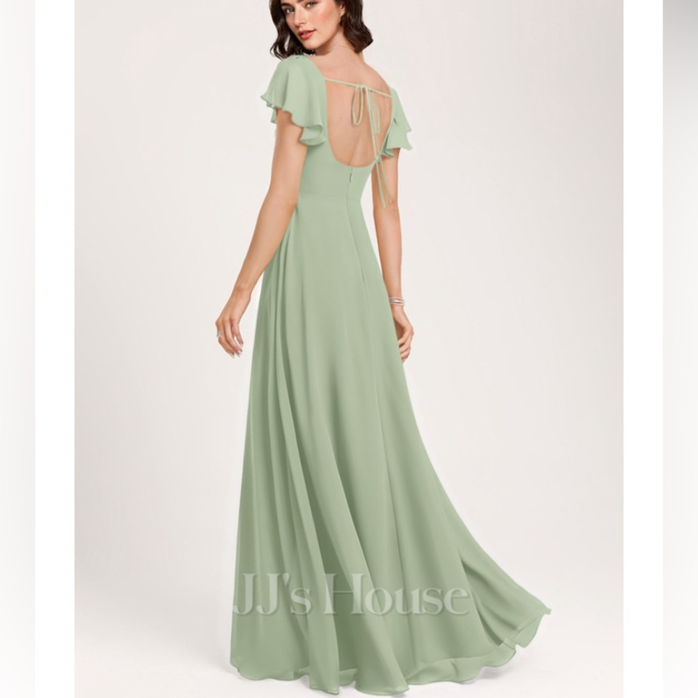 A-line Celadon Bridesmaid Dress